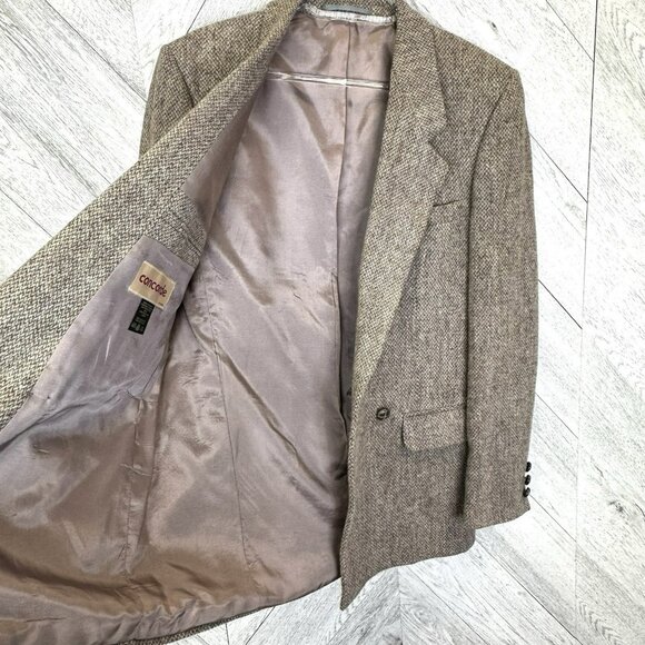 Vintage Harris Tweed Blazer Sport Coat Jacket Mens 40R 100% Wool Double Breasted - Picture 4 of 7